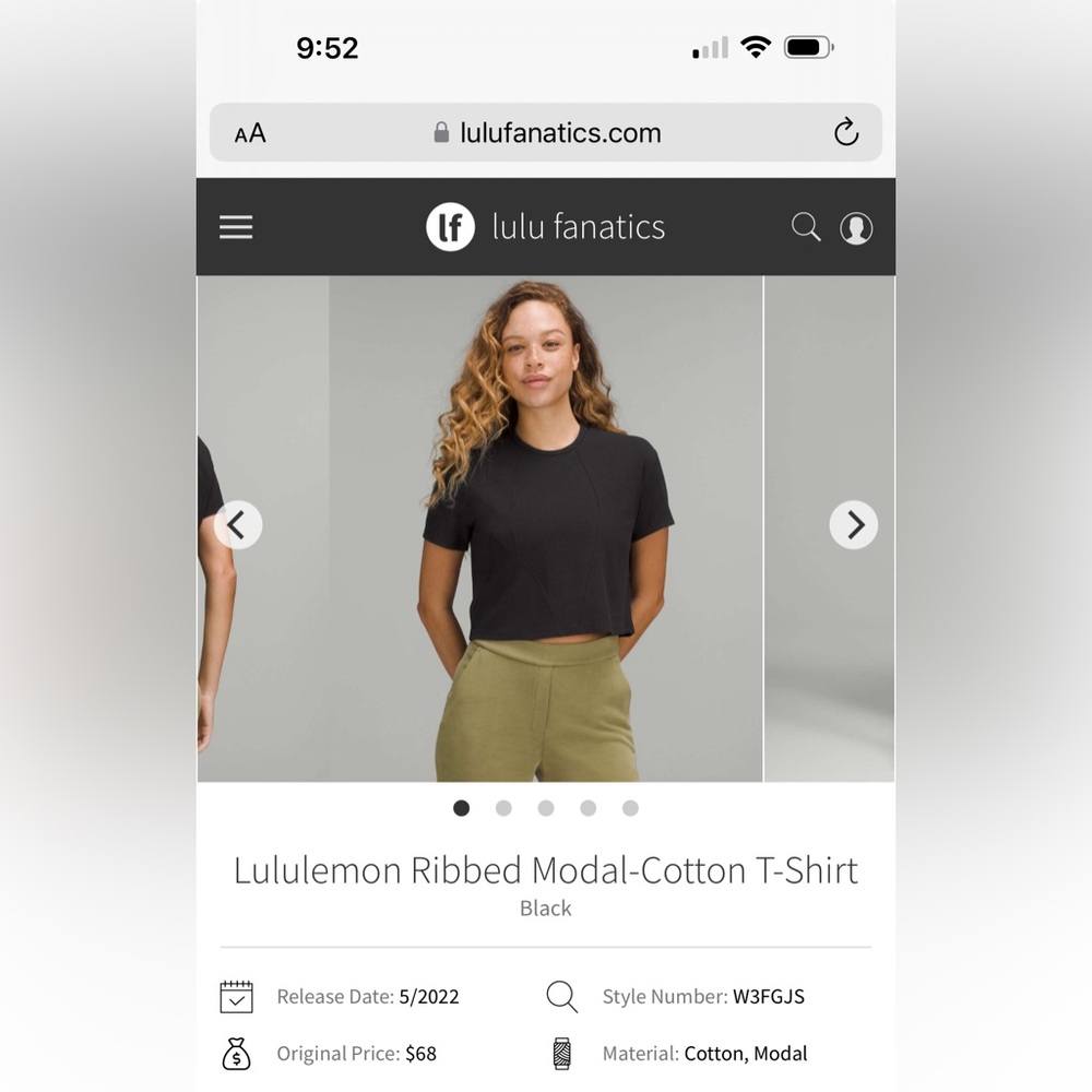 Lululemon Ribbed Modal Cotton tee - Picture 6 of 6